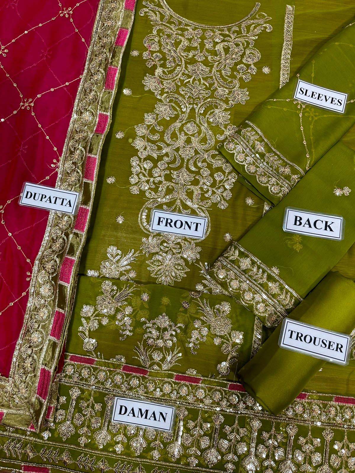 Asim Jofa Sequence Embroidered Chiffon 3-Piece with Satin Silk Trouser Unstitched UP59