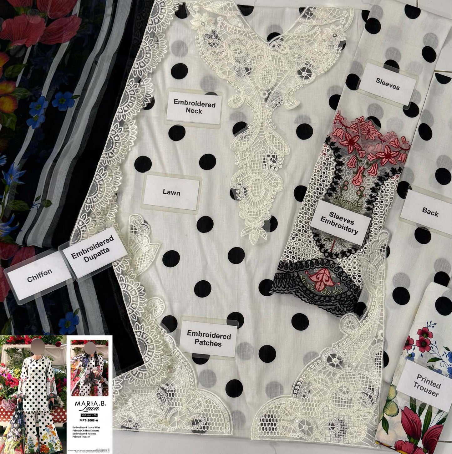 Printed Lawn 3-Piece Suit with Chiffon Dupatta KS79MX012