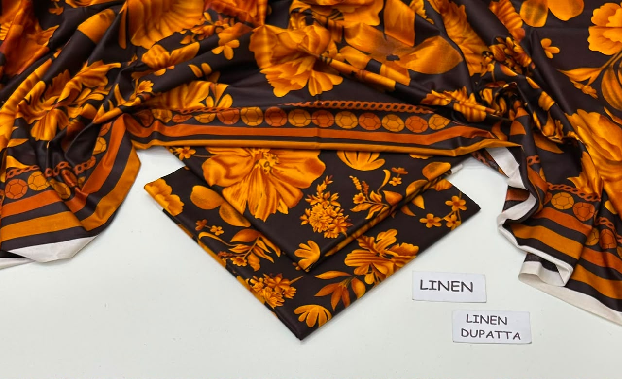 Premium Digital Printed Linen 3-Piece Suit 220-1