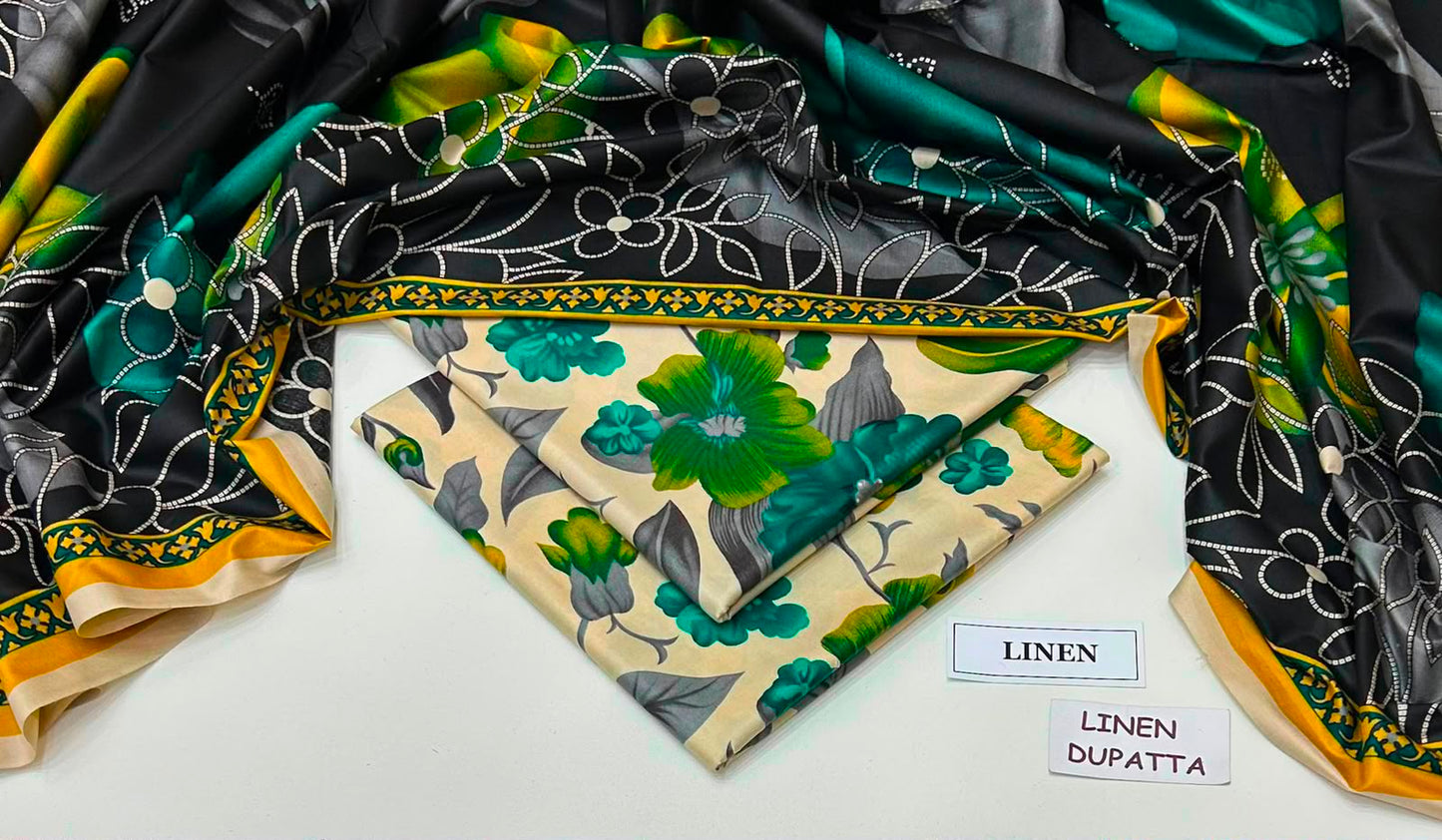 Premium Digital Printed Linen 3-Piece Suit 220-31
