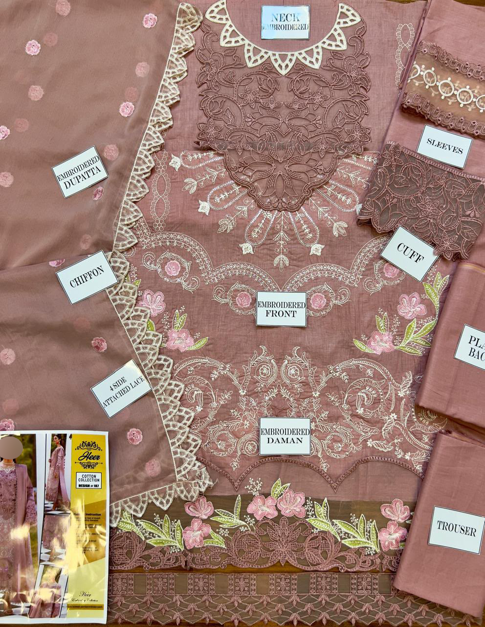 Parishay 3-Piece Luxury Embroidered Chikankari Lawn Suit 80MX001