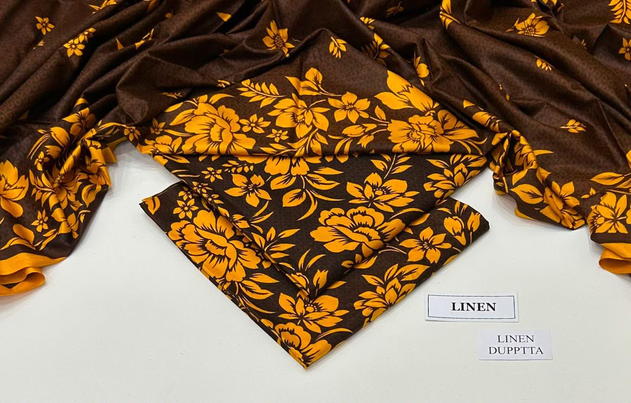 Premium Digital Printed Linen 3-Piece Suit 220-32
