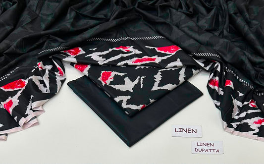 Premium Digital Printed Linen 3-Piece Suit 220-40