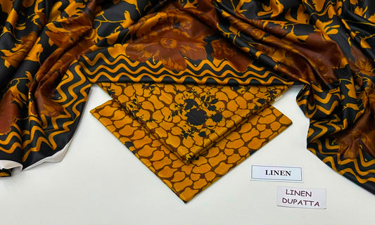 Premium Digital Printed Linen 3-Piece Suit 220-44