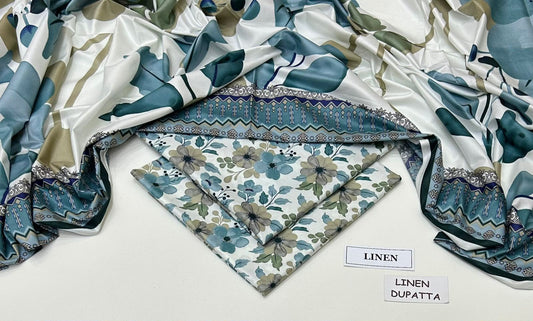 Premium Digital Printed Linen 3-Piece Suit 220-47