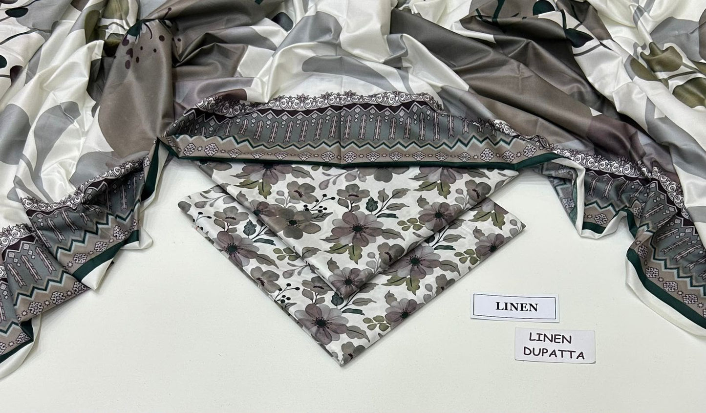 Premium Digital Printed Linen 3-Piece Suit 220-51