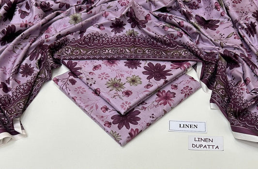 Premium Digital Printed Linen 3-Piece Suit 220-53