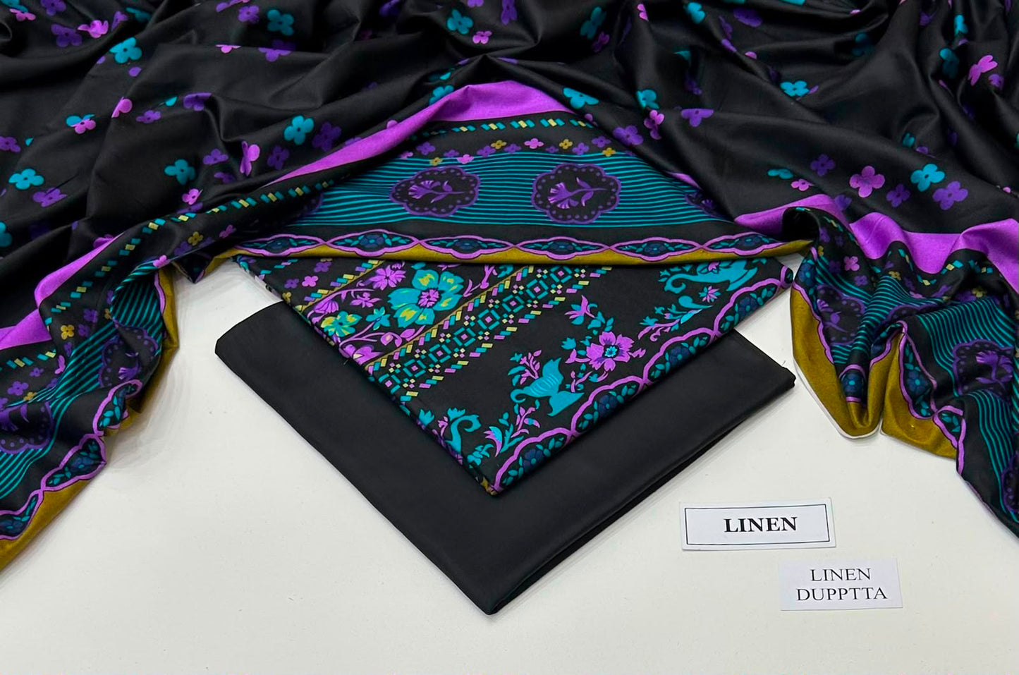 Premium Digital Printed Linen 3-Piece Suit 220-35