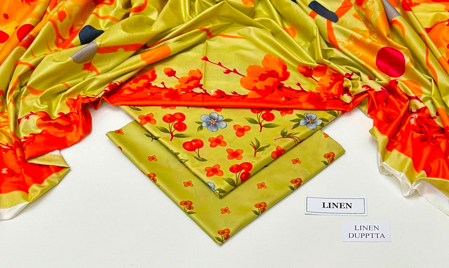 Premium Digital Printed Linen 3-Piece Suit 220-36