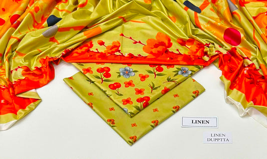Premium Digital Printed Linen 3-Piece Suit 220-36