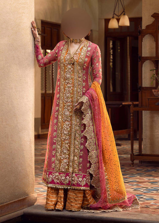 Crimson Sequence & Handwork Chiffon 3-Piece with Organza Dupatta Unstitched UP90
