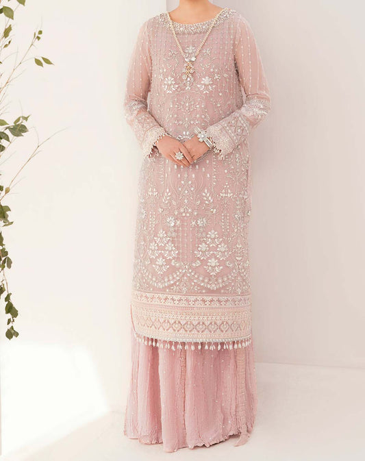 Baroque Organza 3-Piece with Embroidered Dupatta & Shalmoz Silk Trouser Unstitched UP54