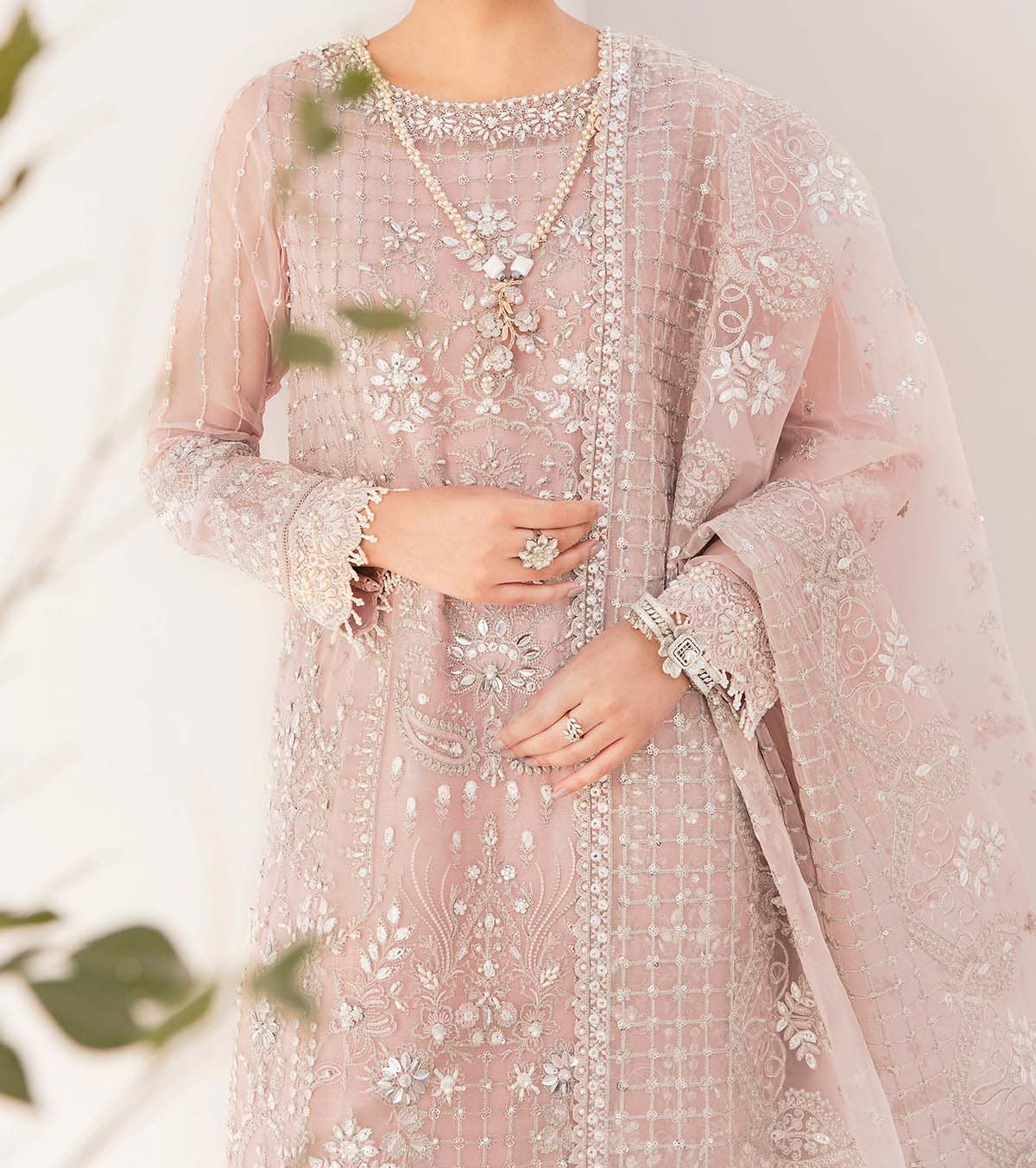 Baroque Organza 3-Piece with Embroidered Dupatta & Shalmoz Silk Trouser Unstitched UP54