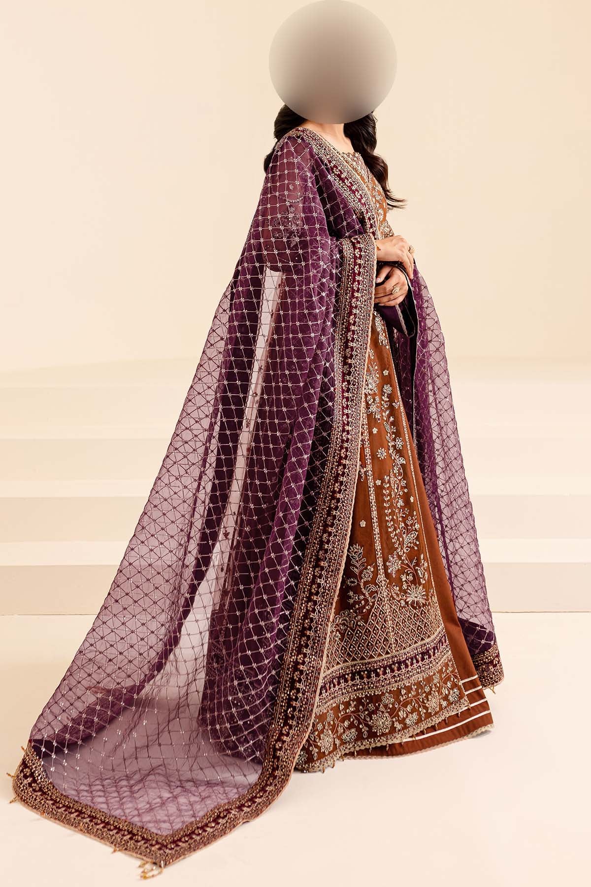 Farasha Embroidered Net Frock 3-Piece with Net Dupatta & Shamose Silk Trouser Unstitched UP65