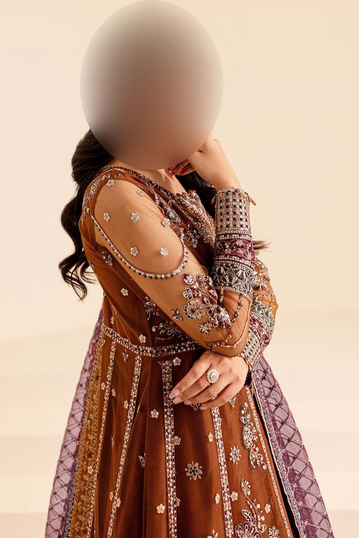 Farasha Embroidered Net Frock 3-Piece with Net Dupatta & Shamose Silk Trouser Unstitched UP65