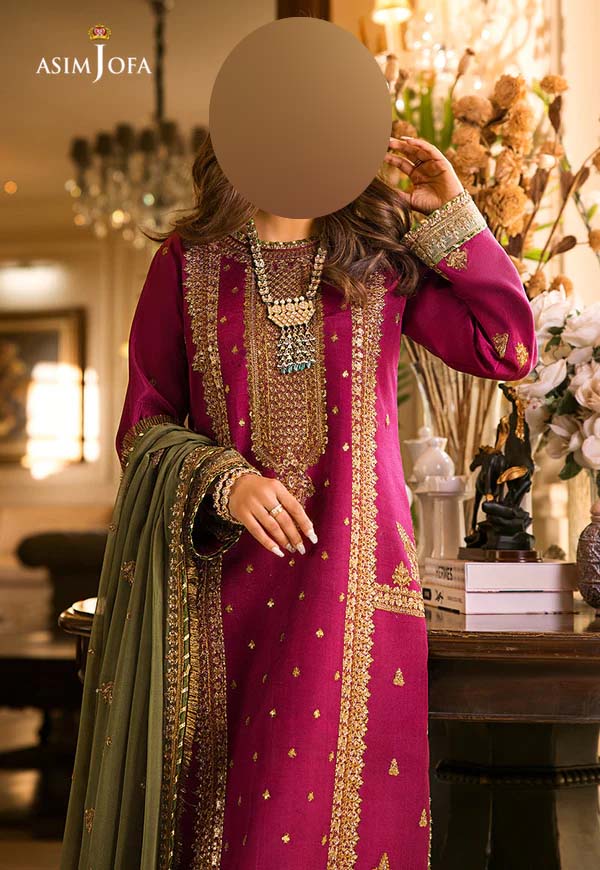 Luxury Embroidered Chiffon 3-Piece Suite Unstitched UP86