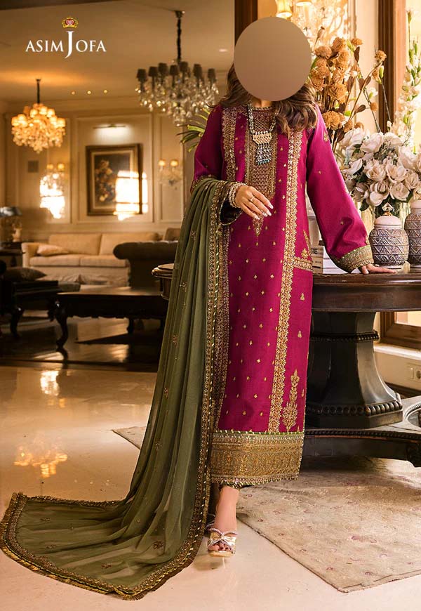 Luxury Embroidered Chiffon 3-Piece Suite Unstitched UP86