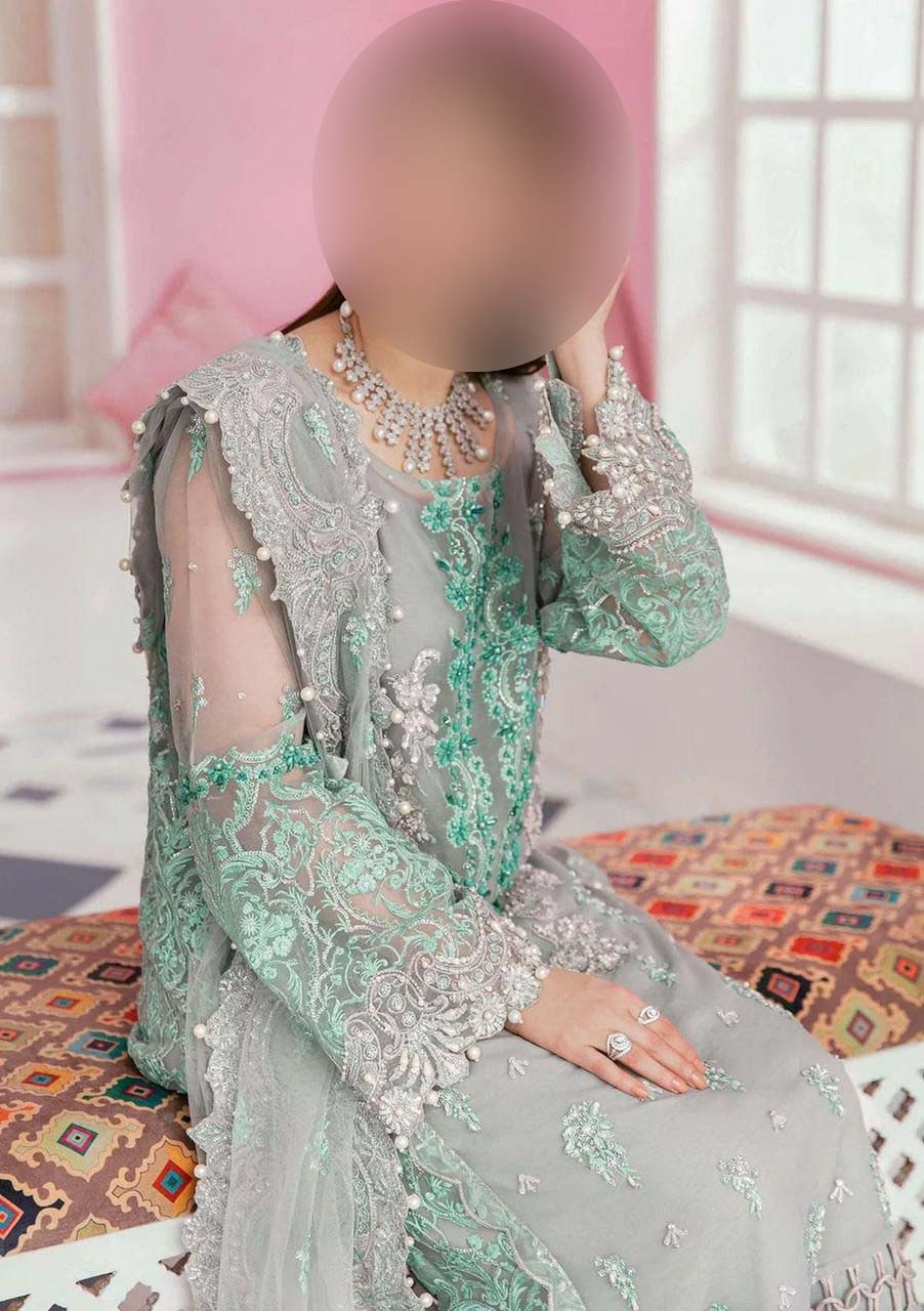 Elaaf Luxury Embroidered Organza 3-Piece & Malai Trouser Unstitched UP014