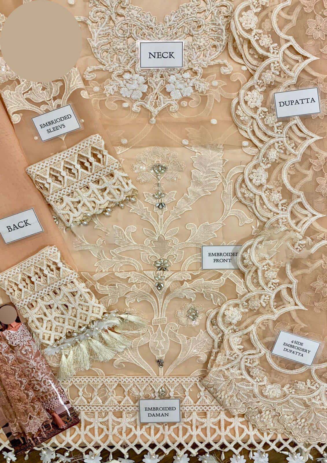 Maria B Organza Heavy Embroidered 3-Piece Suite Unstitched UP171