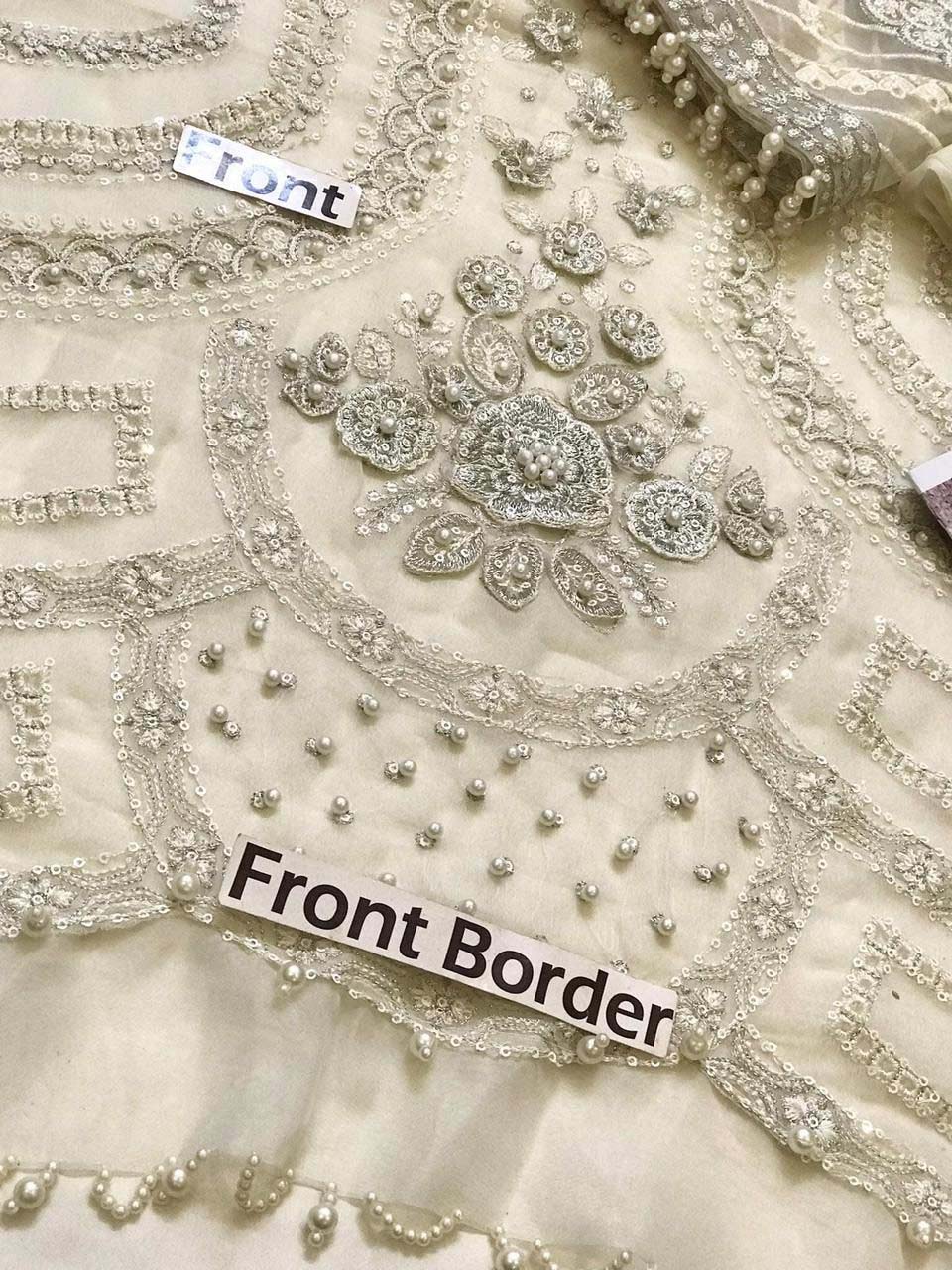 Maria B Luxury Heavy Embroidered Chiffon 3-Piece with Malai Trouser Unstitched UP60