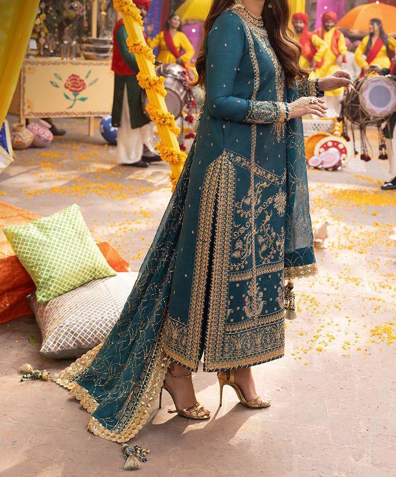 Asim Jofa Sequence Embroidered Chiffon 3-Piece with Malai Trouser Unstitched UP58