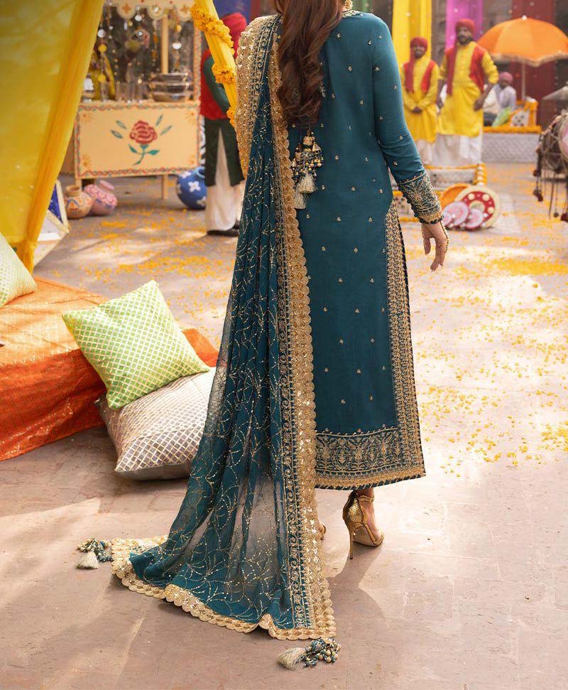 Asim Jofa Sequence Embroidered Chiffon 3-Piece with Malai Trouser Unstitched UP58