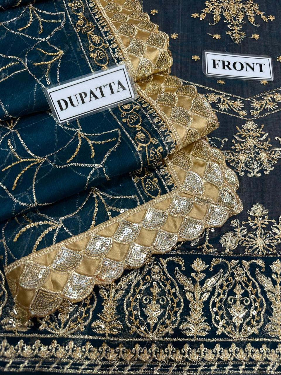 Asim Jofa Sequence Embroidered Chiffon 3-Piece with Malai Trouser Unstitched UP58