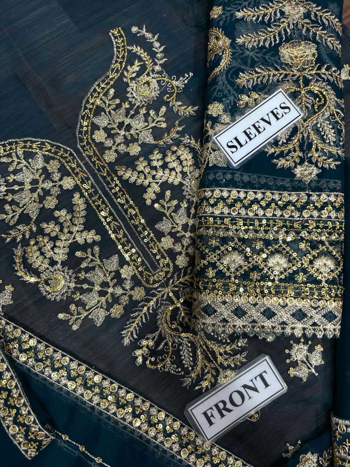 Asim Jofa Sequence Embroidered Chiffon 3-Piece with Malai Trouser Unstitched UP56