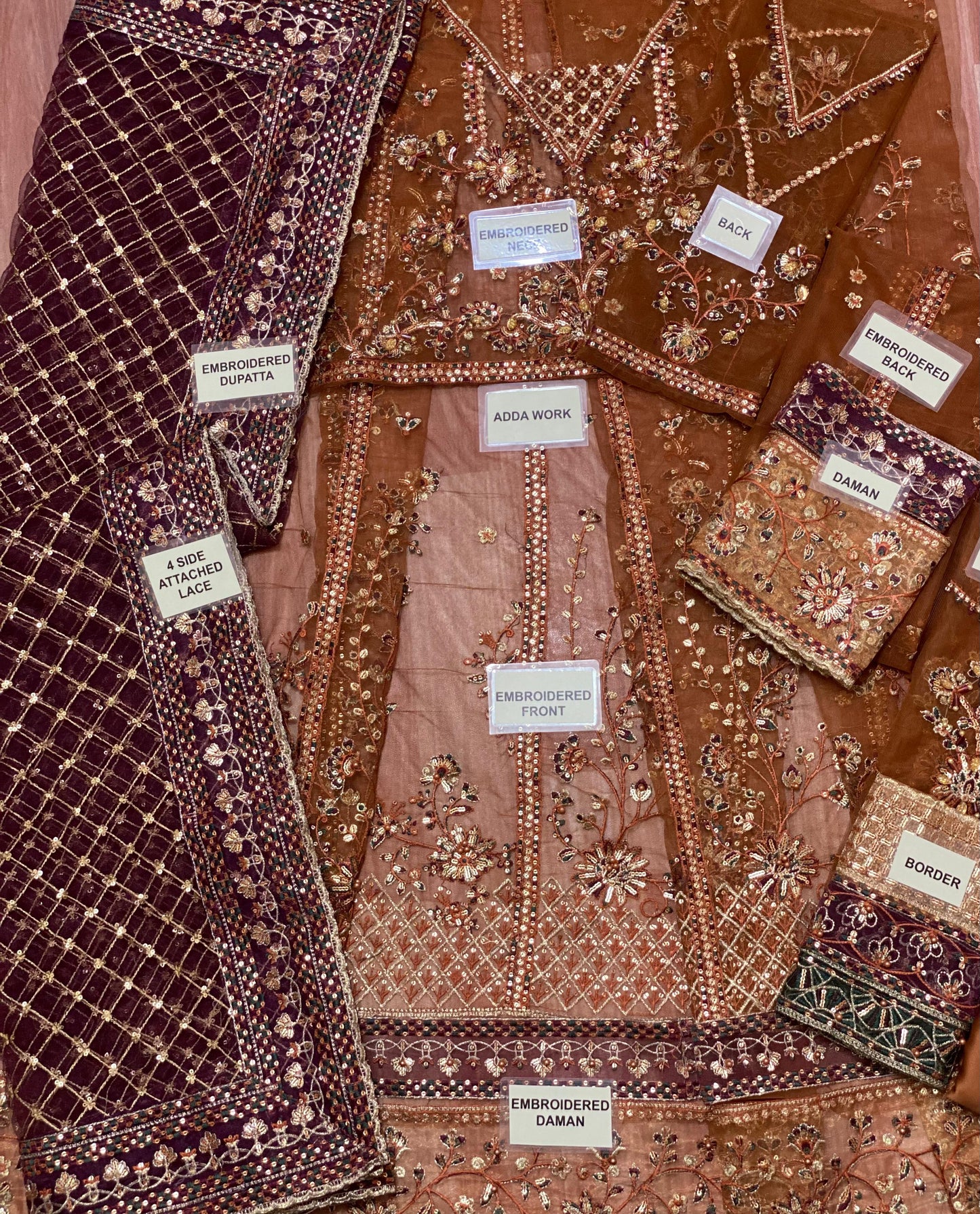Farasha Embroidered Net Frock 3-Piece with Net Dupatta & Shamose Silk Trouser Unstitched UP65