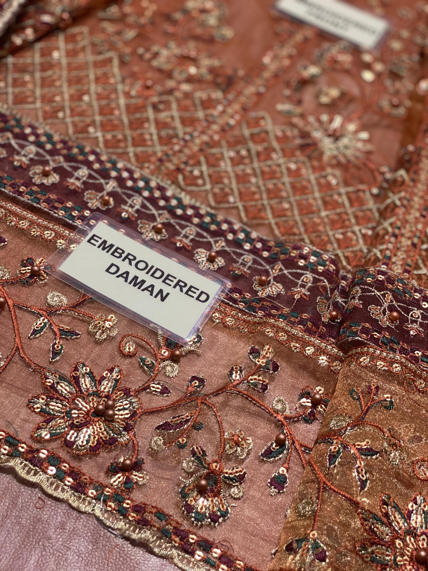 Farasha Embroidered Net Frock 3-Piece with Net Dupatta & Shamose Silk Trouser Unstitched UP65