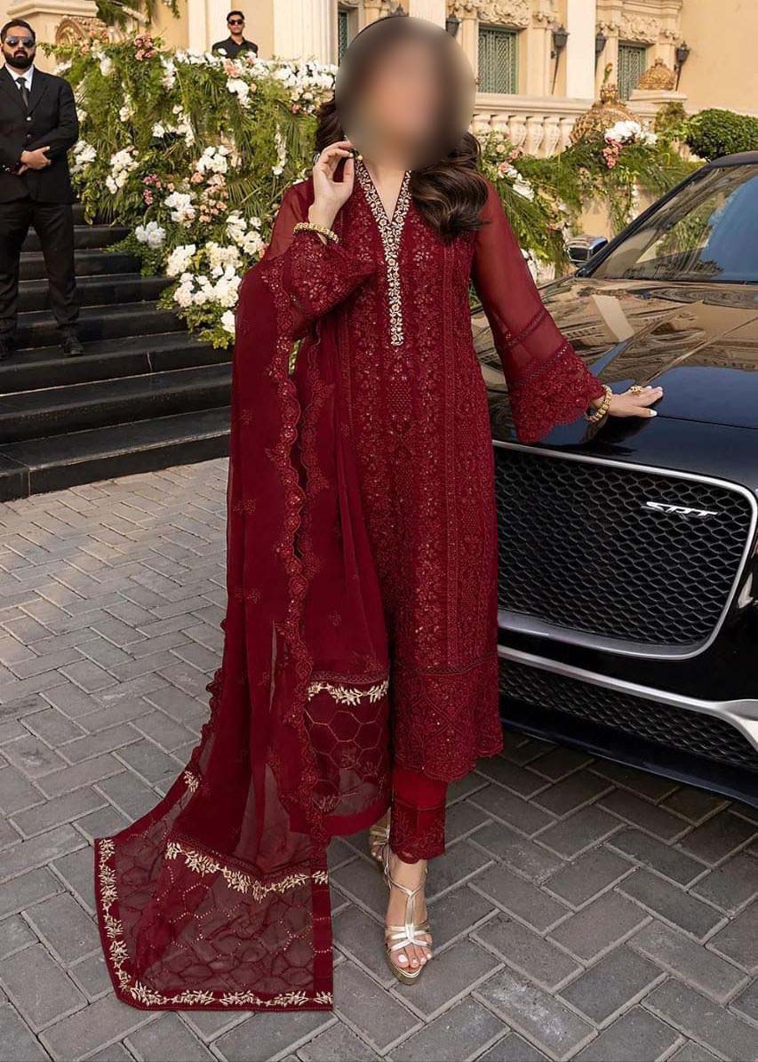 Azure Embroidered Chiffon Collection UP081