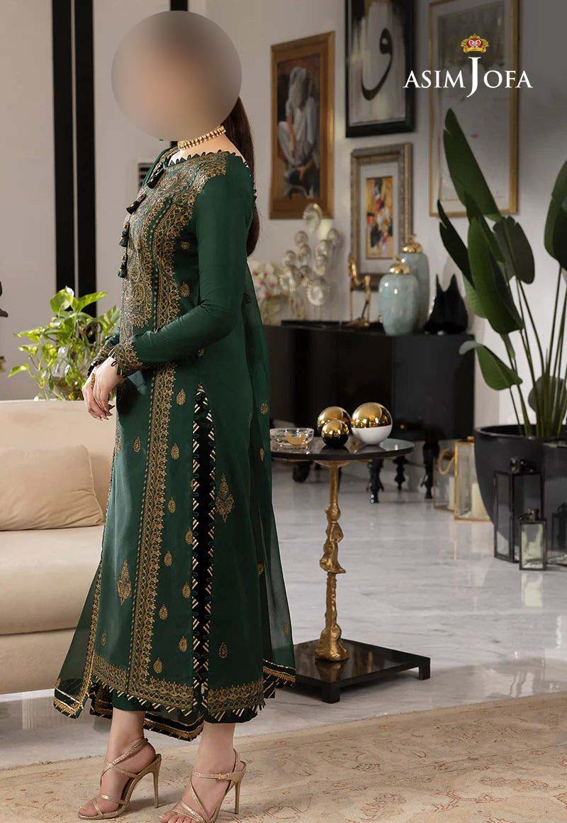 Asim Jofa Heavy Embroidered Chiffon 3-Piece Suite Unstitched UP88