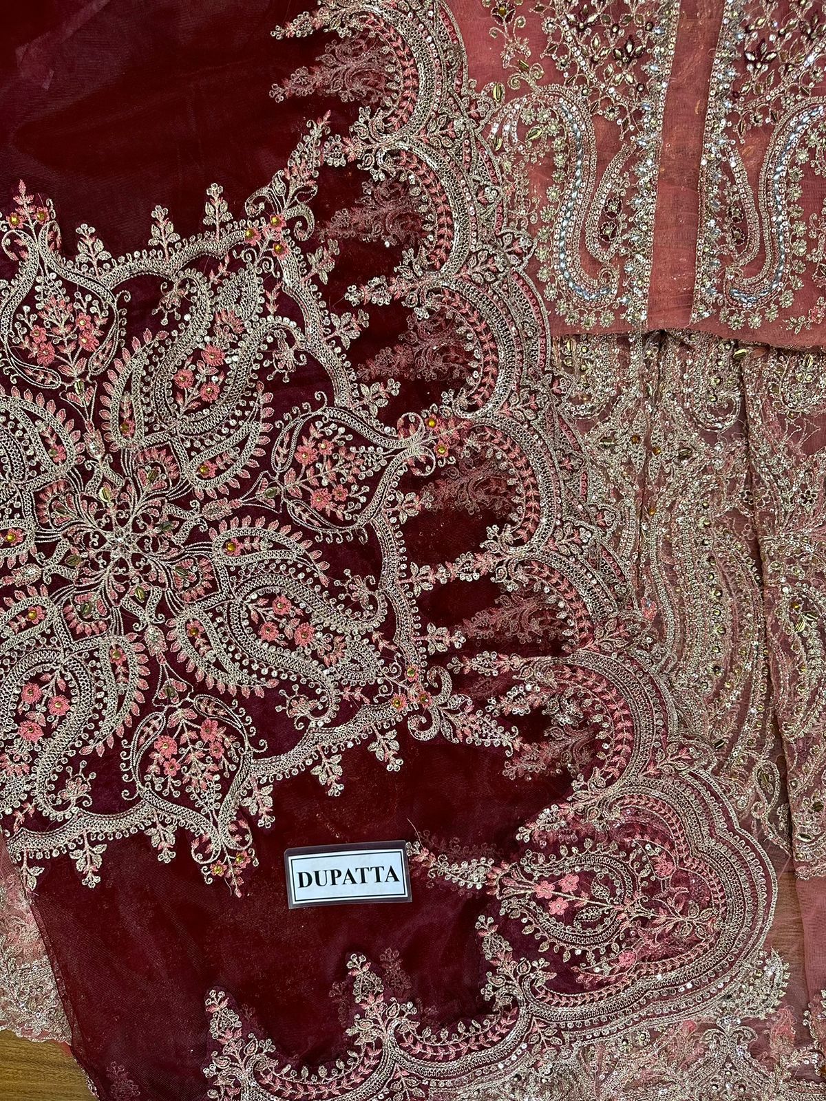 Maria B Heavy Embroidered Net 3-Piece Unstitched UP120
