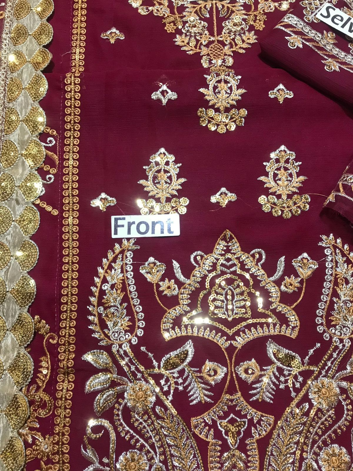 Asim Jofa Embroidered Chiffon 3-Piece with Chiffon Dupatta & Malai Trouser Unstitched UP160