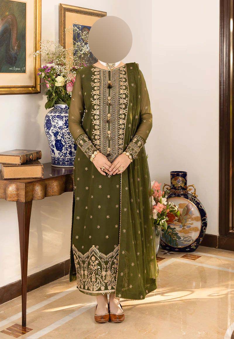 Asim Jofa Chiffon Collection 3-Piece with Heavy Embroidered Dupatta Unstitched UP178