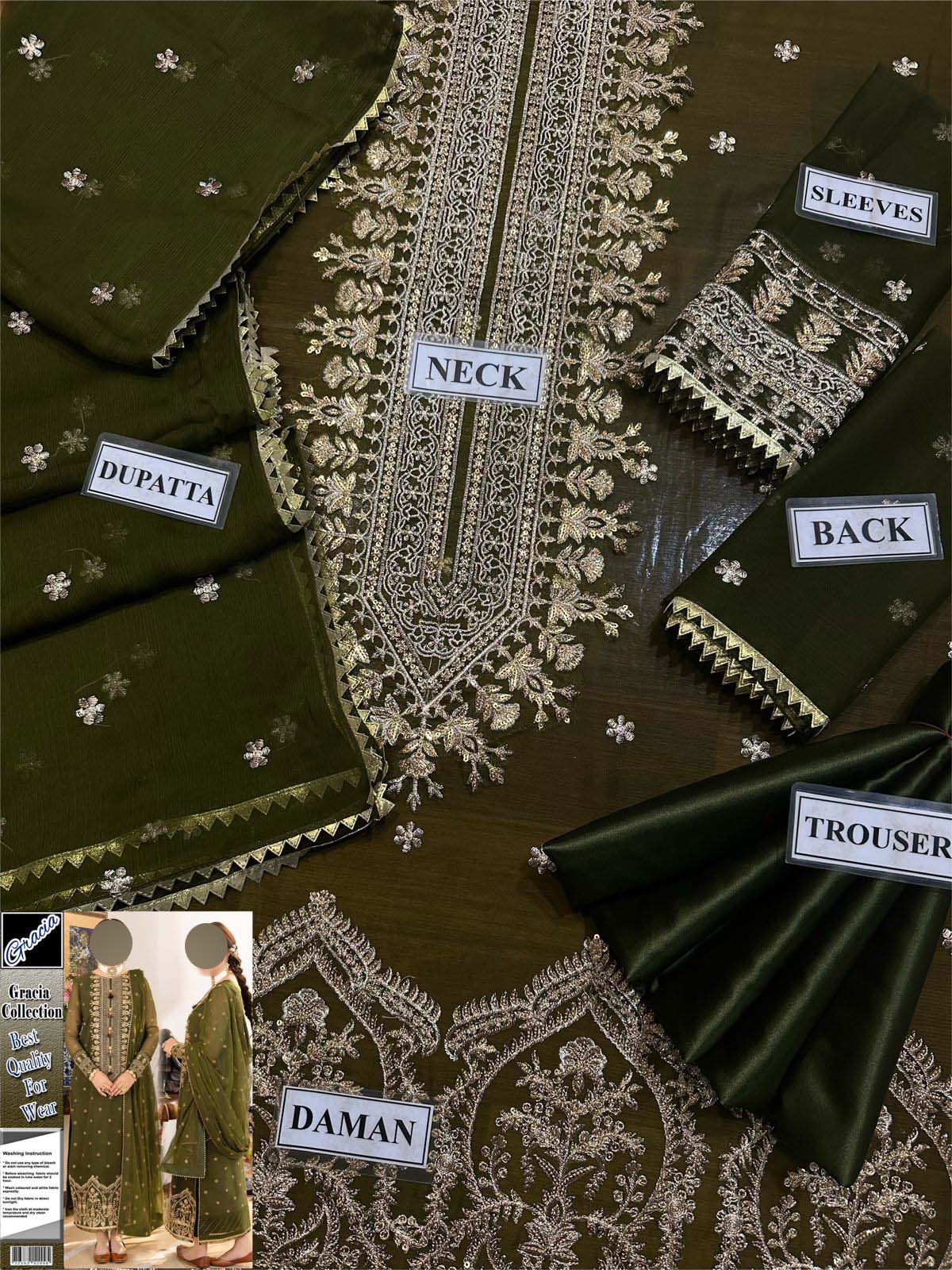 Asim Jofa Chiffon Collection 3-Piece with Heavy Embroidered Dupatta Unstitched UP178