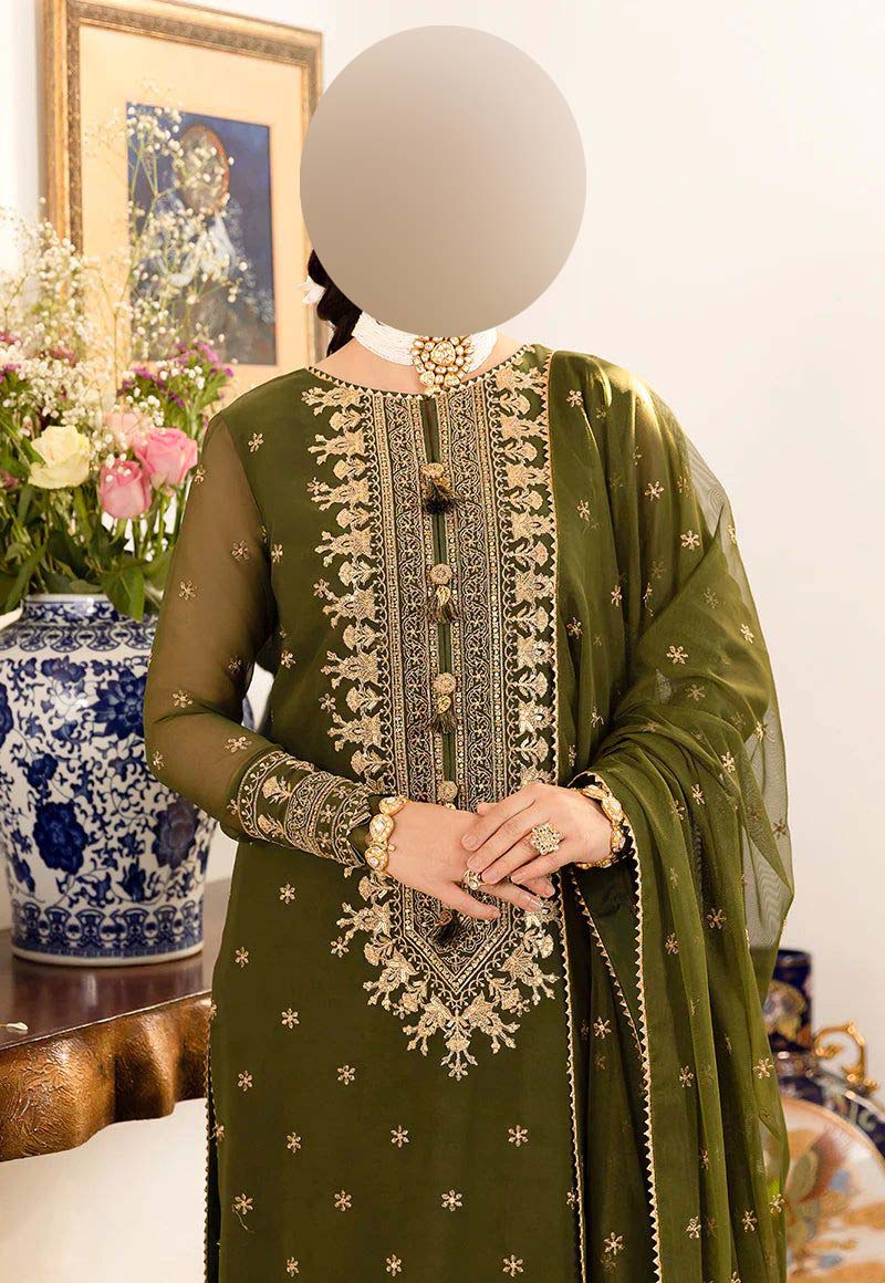 Asim Jofa Chiffon Collection 3-Piece with Heavy Embroidered Dupatta Unstitched UP178