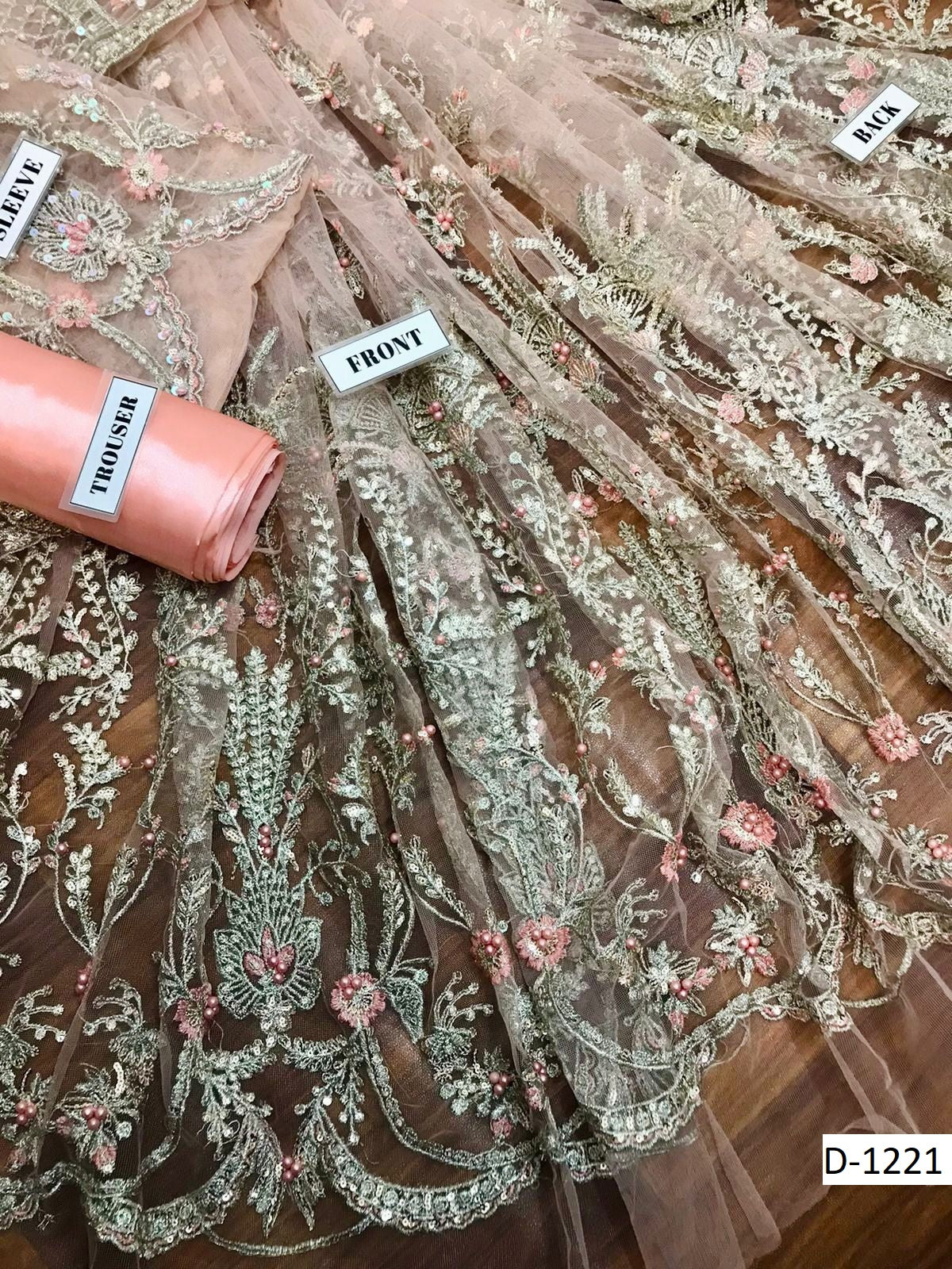 Maria B Luxury Net Frock 3-Piece with Heavy Embroidered Dupatta Unstitched UP203