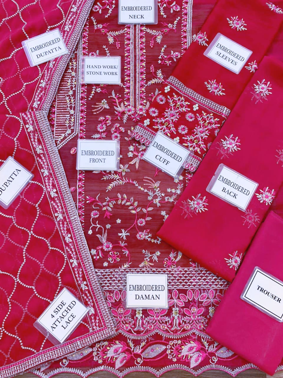 Sahane Luxury Chiffon 3-Piece Suit with Embroidered Dupatta Unstitched UP221