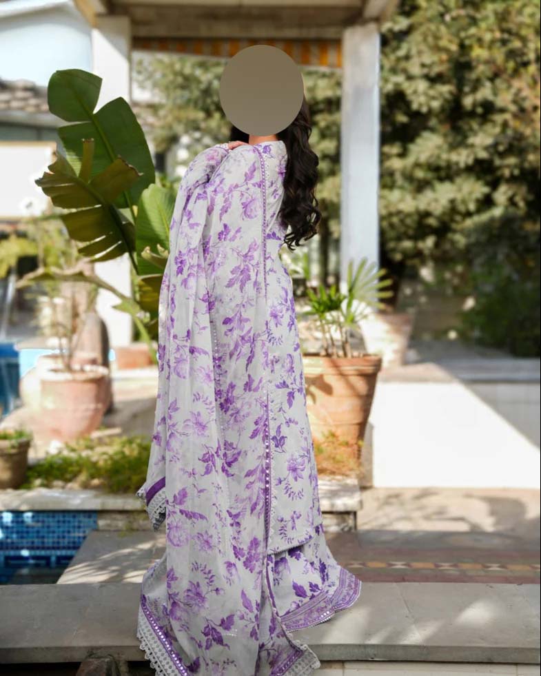 Aneelas Printed Lawn 3-Piece suite & Sequence Embroidery Unstitched UP15