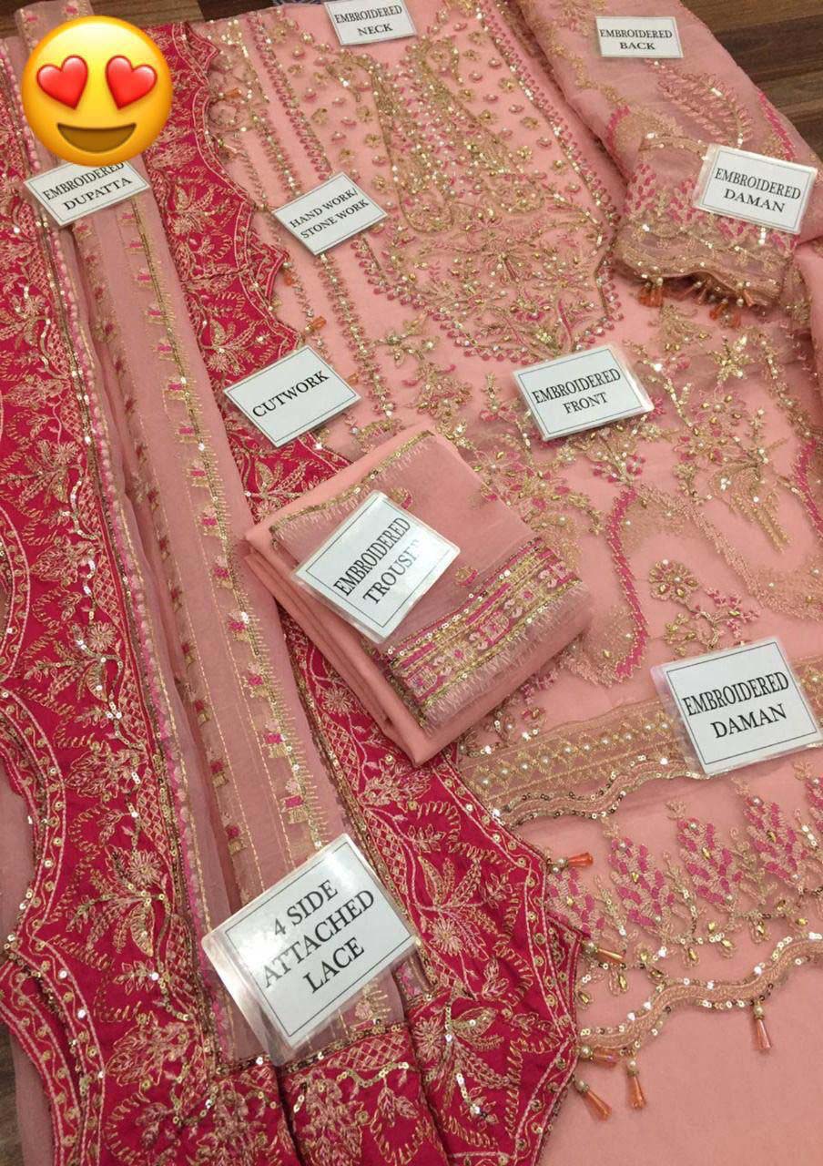 Afrozeh Bridal Collection Organza 3-Piece with Embroidered Dupatta Unstitched UP64