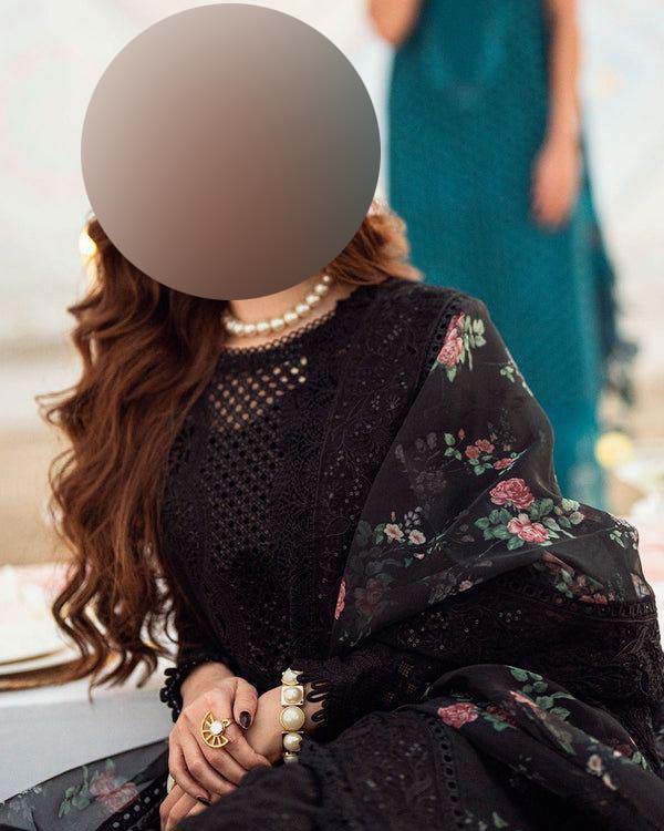 Nureh Luxury Chikankari Lawn 3-Piece with Embroidered Organza Dupatta Unstitched KSU61