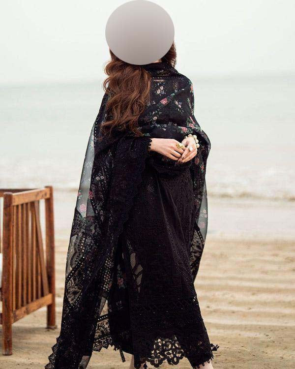 Nureh Luxury Chikankari Lawn 3-Piece with Embroidered Organza Dupatta Unstitched KSU61