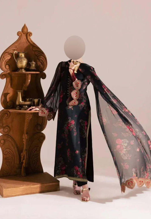 Digital Printed Lawn 3-Piece with Ready-to-Wear Chiffon Dupatta Unstitched DPS95