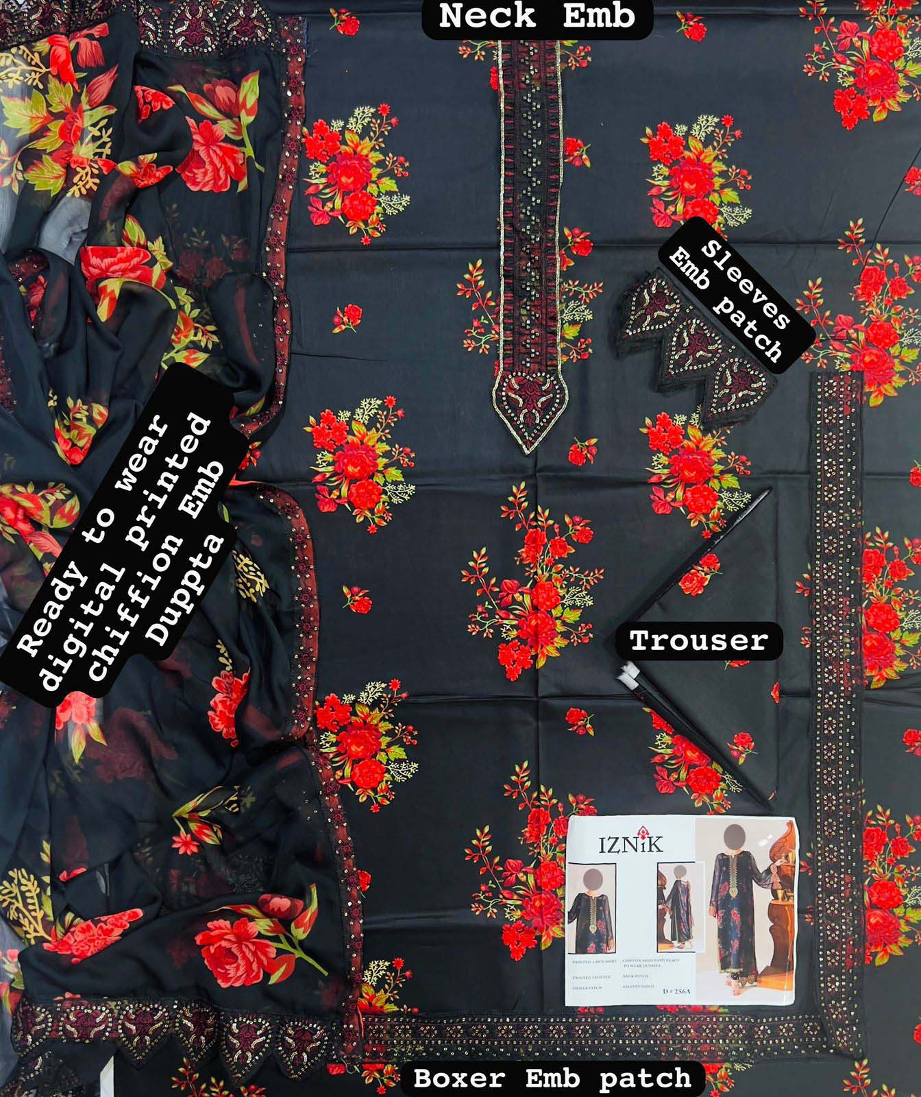 Digital Printed Lawn 3-Piece with Ready-to-Wear Chiffon Dupatta Unstitched DPS95