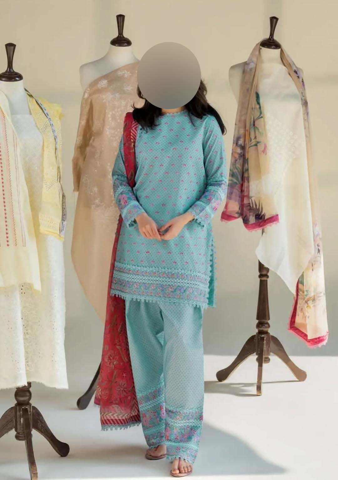 Digital Printed Lawn 3-Piece with Ready-to-Wear Chiffon Dupatta Unstitched 5DPS95