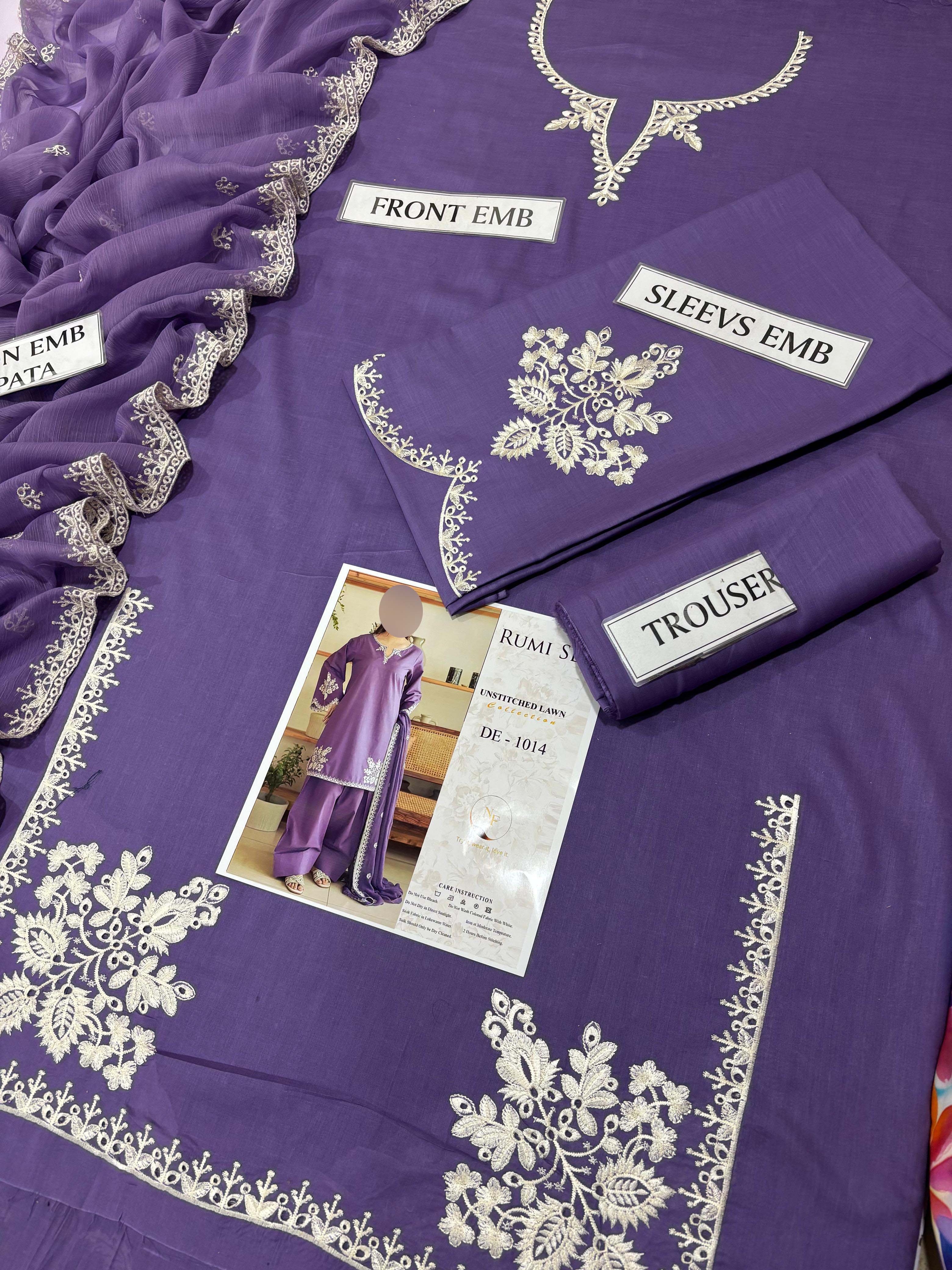 Premium Air-Jet Lawn 3-Piece with Premium Dupatta Unstitched NF57