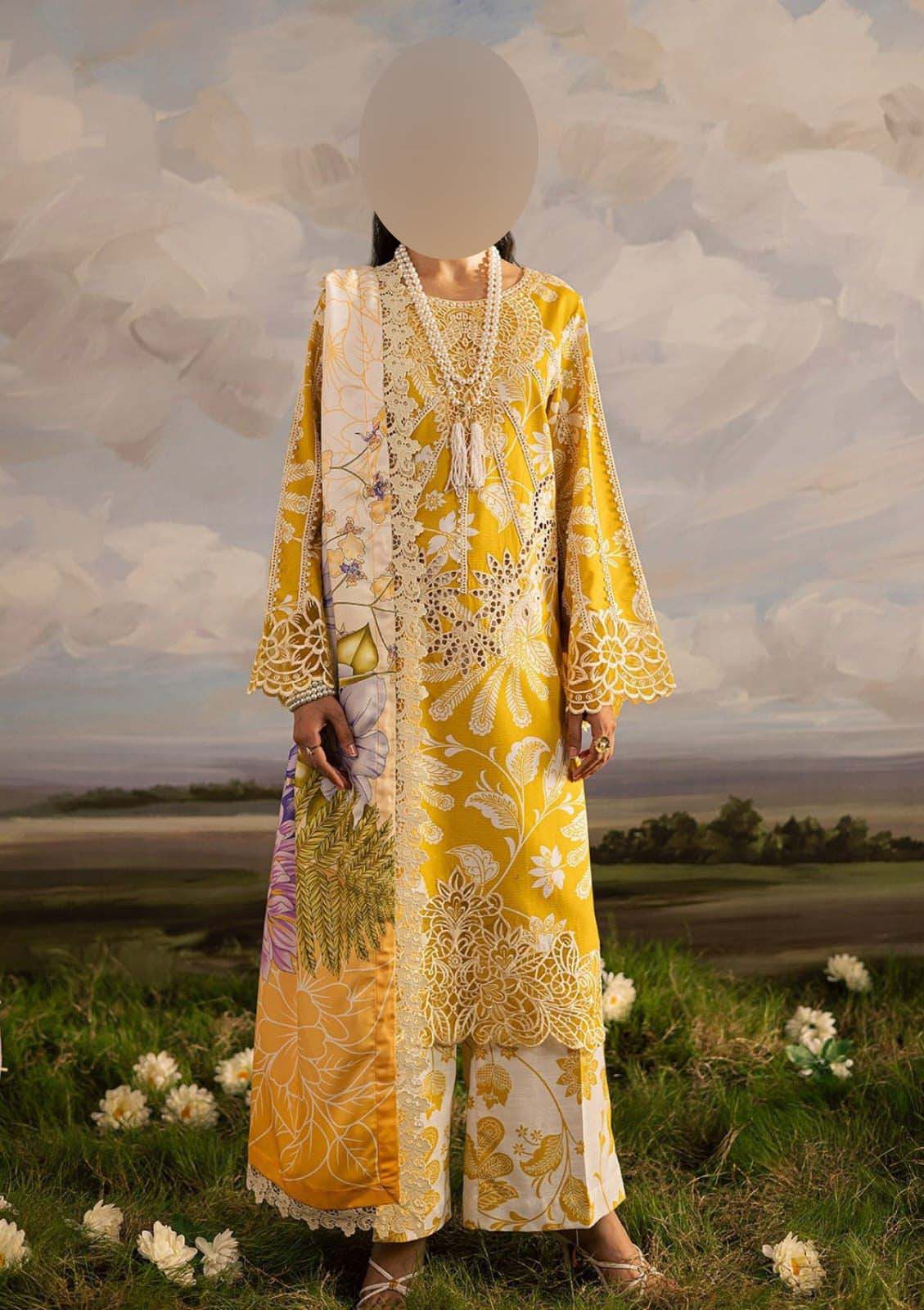 Mahnur Digital Printed Lawn 3-Piece with Chiffon Dupatta Unstitched DPS102