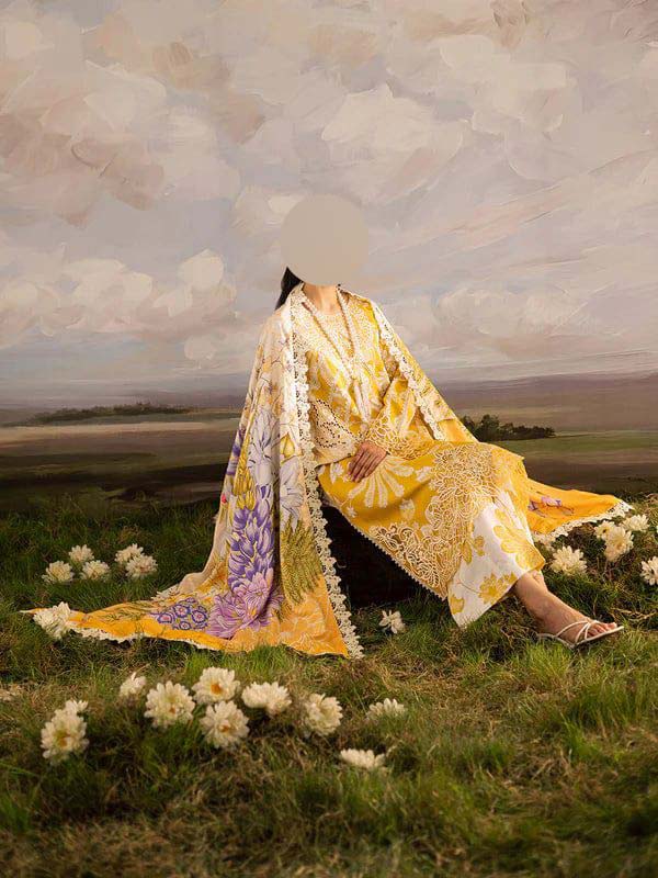 Mahnur Digital Printed Lawn 3-Piece with Chiffon Dupatta Unstitched DPS102