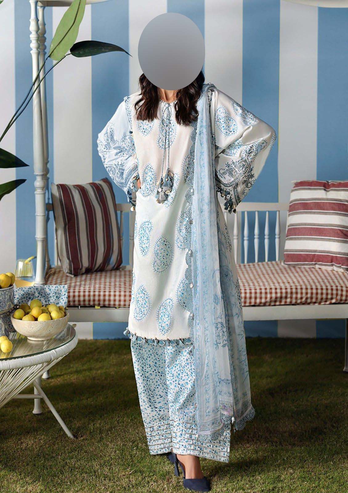 Maria B Digital Printed Lawn 3-Piece with Chiffon Dupatta Unstitched DPS101